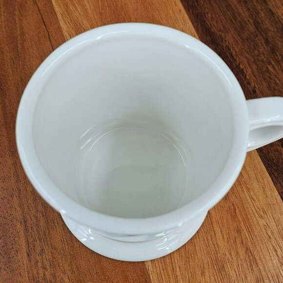 Anthropologie Monogram Mug T Initial White Black Ceramic Footed Coffee Tea Cocoa - Picture 8 of 10